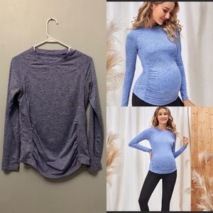 Shein Maternity Raglan Sleeve Ruched Sports Tee